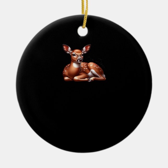 Oh Deer Trendy Modern Aesthetic Ceramic Tree Decoration (Front)