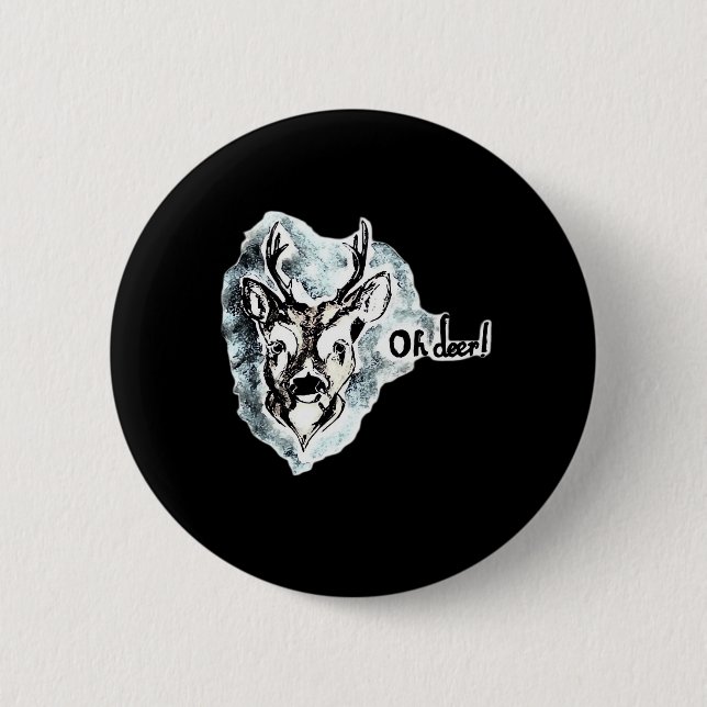 Oh Deer Trendy Modern Style  6 Cm Round Badge (Front)