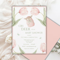 Oh Deer Tulips Pink Baby Shower