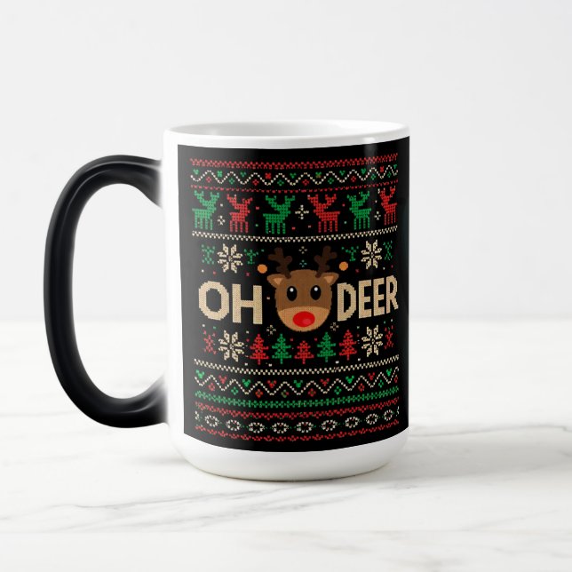 Oh Deer Ugly Christmas Sweater Mug (Left)