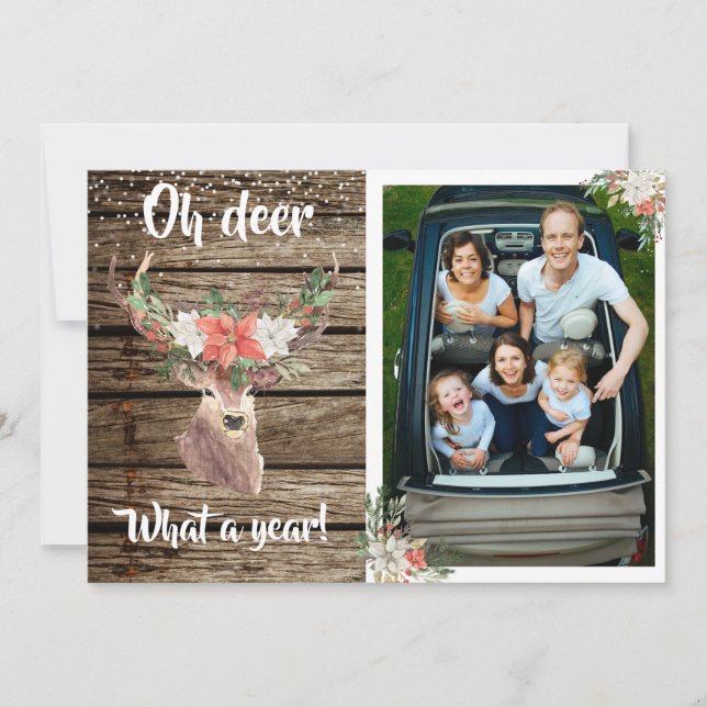 Oh Deer What a Year 2021  Christmas Photo Holiday Card (Front)