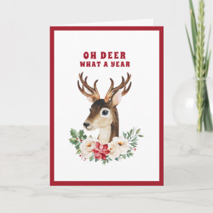 Oh Deer What a Year Christmas Card