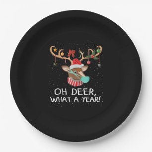 Oh Deer What a Year Christmas Family Style  Paper Plate