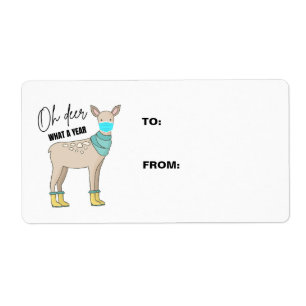 Oh Deer What A Year Christmas Gift Labels