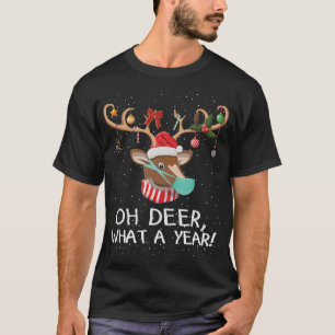 Oh Deer What A Year Christmas Reindeer Family Paja T-Shirt