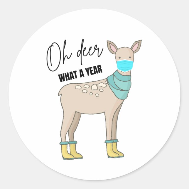 Oh Deer What A Year Christmas Stickers (Front)