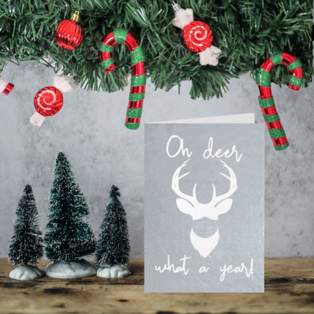 Oh Deer, What A Year! Funny Christmas Foil Card (Creator Uploaded)