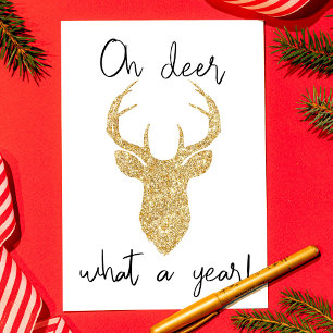 Oh Deer, What A Year! Funny Christmas Holiday Card