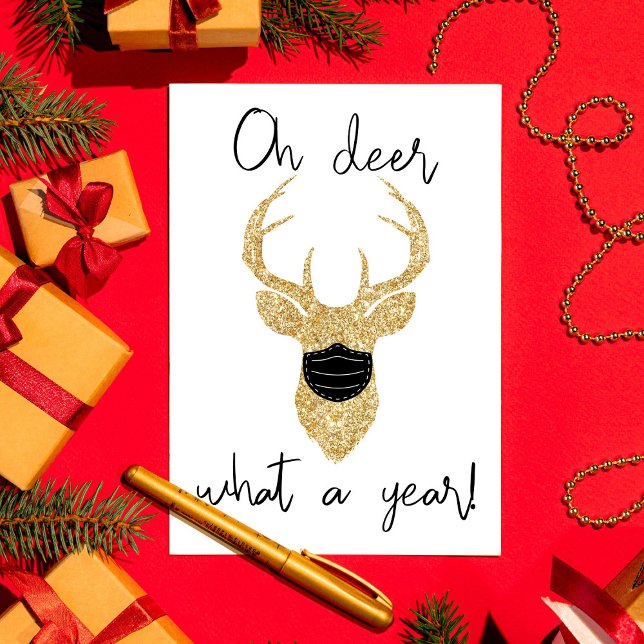 Oh Deer, What A Year! Funny Christmas Holiday Card (Creator Uploaded)
