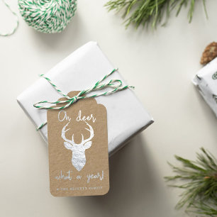 Oh Deer, What A Year! Funny Christmas Holiday Gift Tags