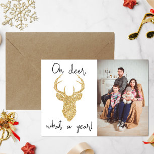 Oh Deer, What A Year! Funny Christmas Photo Holiday Card