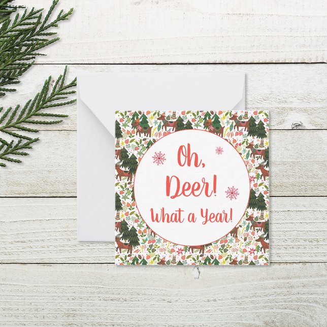 Oh, Deer What a Year Funny Holiday Card (Creator Uploaded)