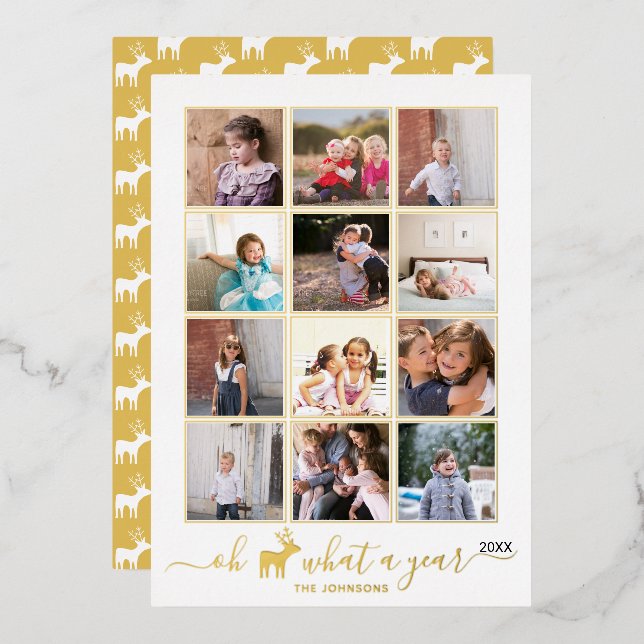 Oh deer what a year in review photo collage (Front/Back)