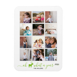 Oh deer what a year in review photo collage green magnet