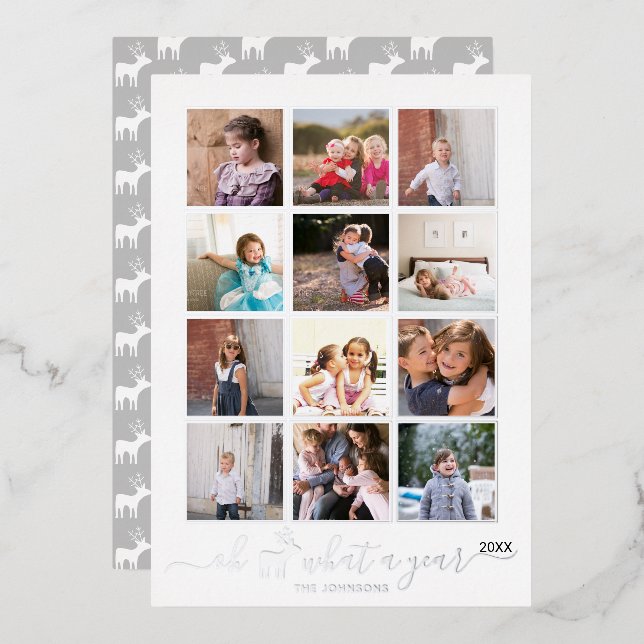 Oh deer what a year in review photo collage silver (Front/Back)