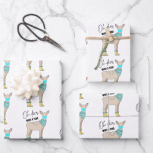 Oh Deer What A Year Wrapping Paper Sheets