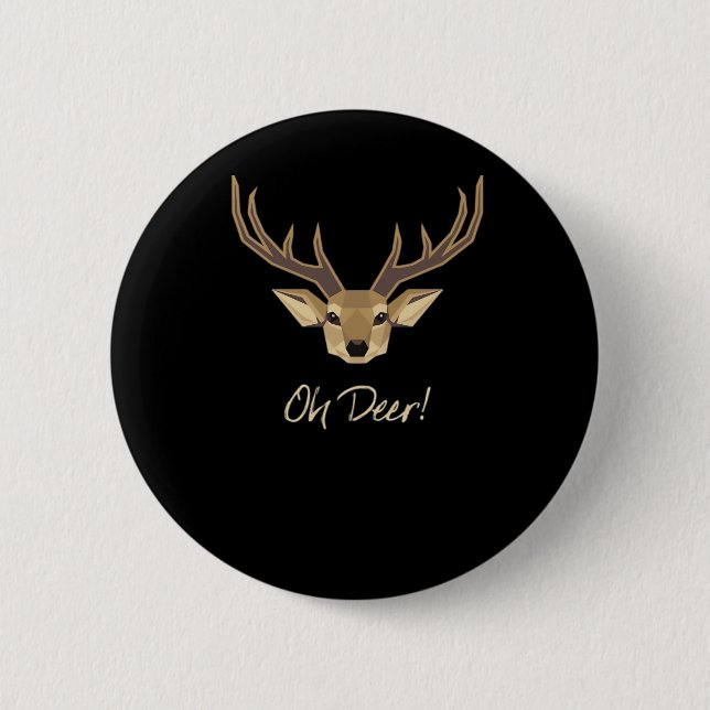 Oh Deer Whimsical Artistic Expression  6 Cm Round Badge (Front)