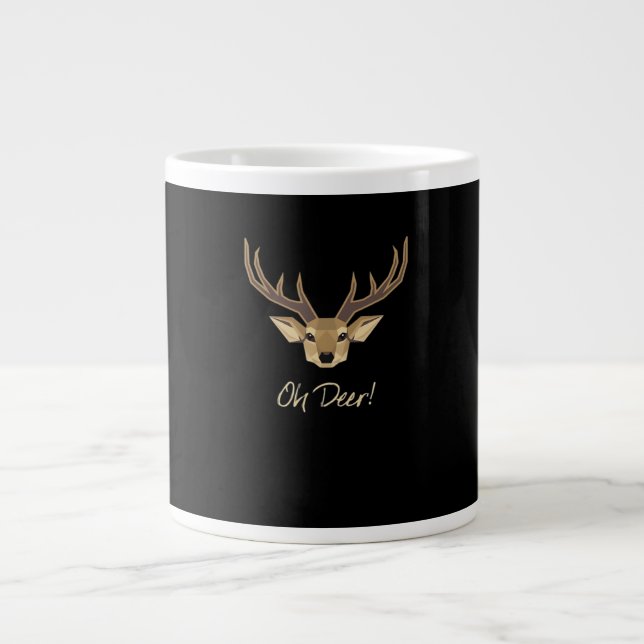 Oh Deer Whimsical Artistic Expression  Large Coffee Mug (Front)
