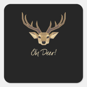 Oh Deer Whimsical Artistic Expression  Square Sticker