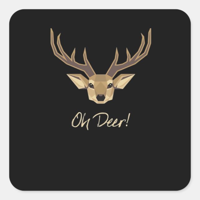 Oh Deer Whimsical Artistic Expression  Square Sticker (Front)