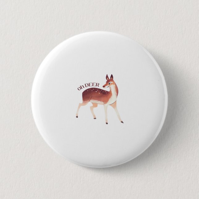Oh Deer Whimsical Creative Design  6 Cm Round Badge (Front)