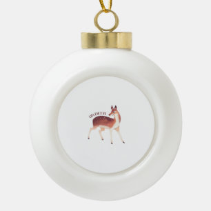 Oh Deer Whimsical Creative Design Ceramic Ball Christmas Ornament
