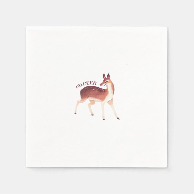 Oh Deer Whimsical Creative Design  Napkin (Front)