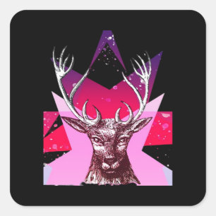 Oh Deer Whimsical Creative Design  Square Sticker