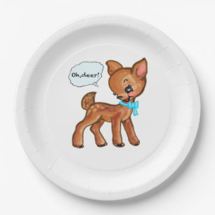 Oh Deer Whimsical Forest Vibe Paper Plate