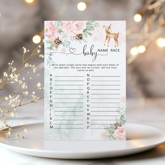 Oh deer winter baby name race baby shower game (Creator Uploaded)