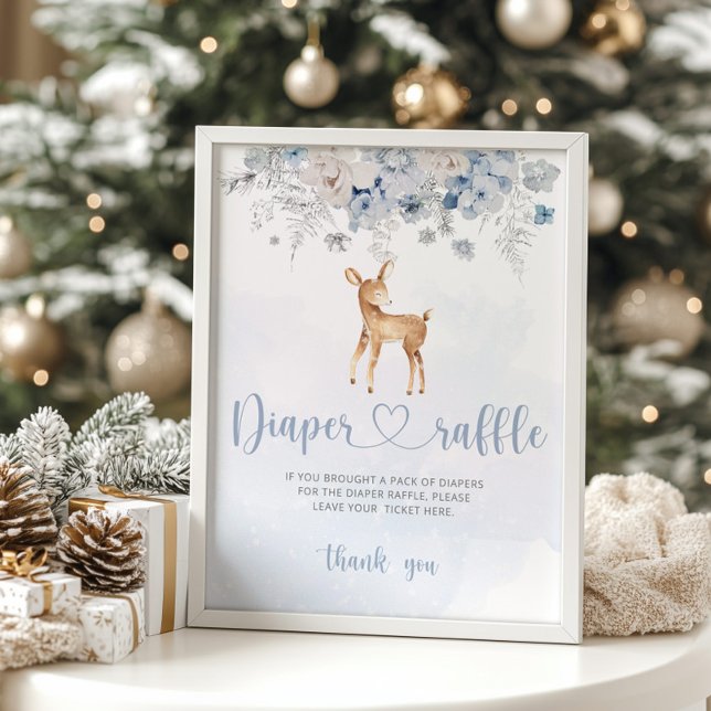 Oh deer winter blue diaper raffle Poster (Creator Uploaded)