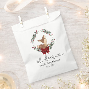 Oh Deer Winter Greenery Baby Shower Favour Bags