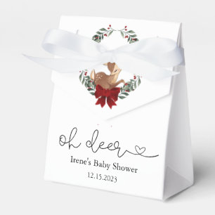 Oh Deer Winter Greenery Baby Shower Favour Box