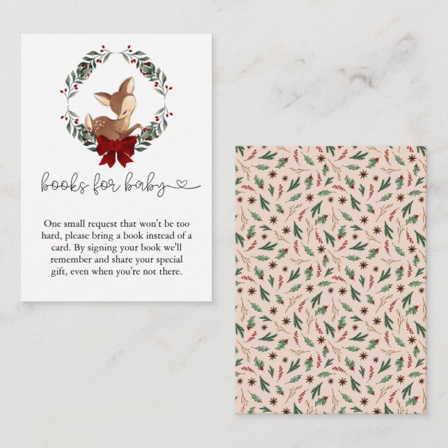 Oh Deer Winter Greenery Books for Baby Enclosure Card (Front/Back)