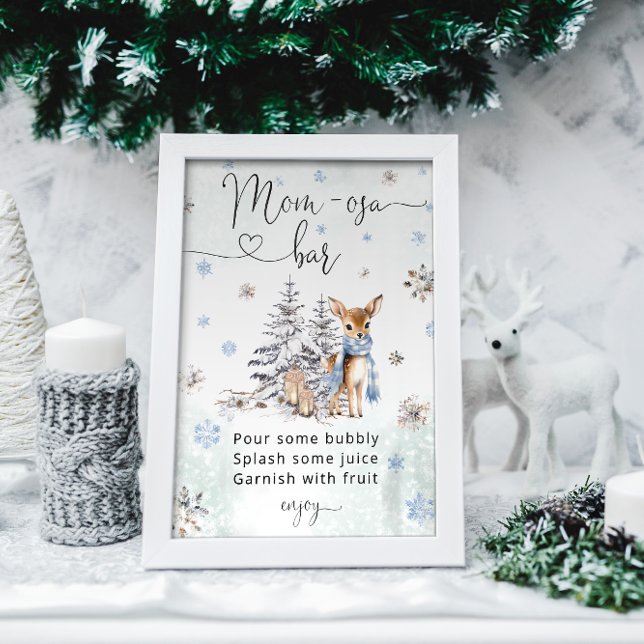 Oh Deer Woodland Animals Winter Mum-osa Bar Poster (Creator Uploaded)
