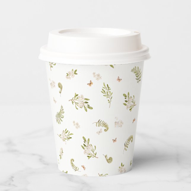 Oh Deer Woodland  Floral Bridal Shower  Paper Cups (Front)
