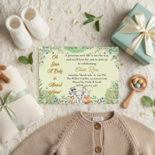 Oh Deer   Woodland Forest Animals baby shower Invitation
