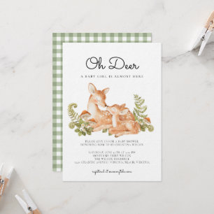 Oh Deer Woodland Forest Baby Shower  Invitation