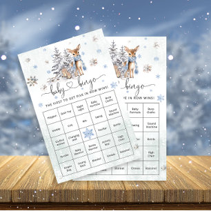 Oh Deer Woodland Winter Baby Shower Bingo Game