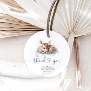 Oh Deer Woodland Winter Baby Shower Favour Tags