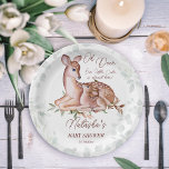 Oh deer woodlands baby shower  paper plate<br><div class="desc">Oh deer baby shower personalised party plates with a cute mother deer and baby deer,  woodlands animals themed baby shower. Can do for girl and for boy,  brown earthy colours.</div>