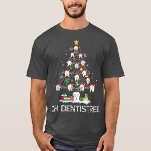 Oh Dentistree Christmas Lights Tree Dentist Gift T-Shirt