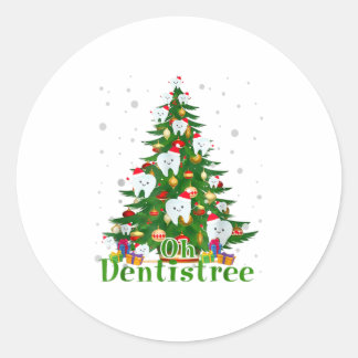 Oh Dentistree Dentist Dental Cute Tooth Classic Round Sticker