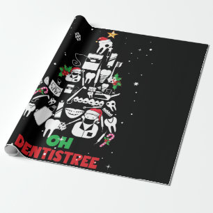 Oh Dentistree Dentist Dental Teeth Christmas Tree Wrapping Paper