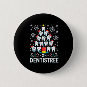Oh Dentistree - Funny Christmas Tree Dental Hygien 6 Cm Round Badge
