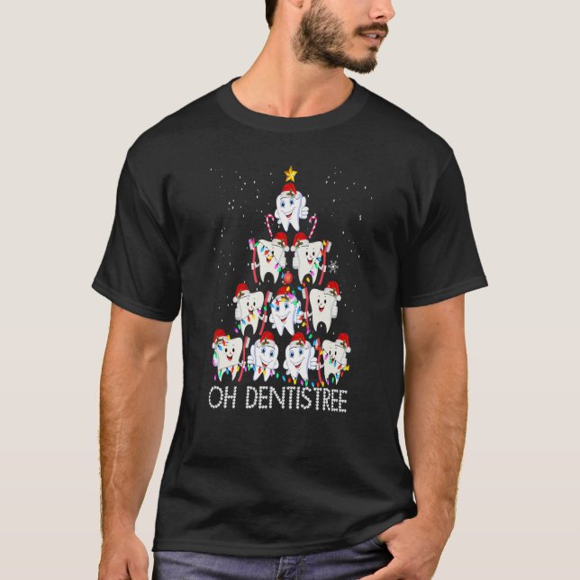 Oh Dentistree Funny Xmas Christmas Dentist Dental T-Shirt (Front)