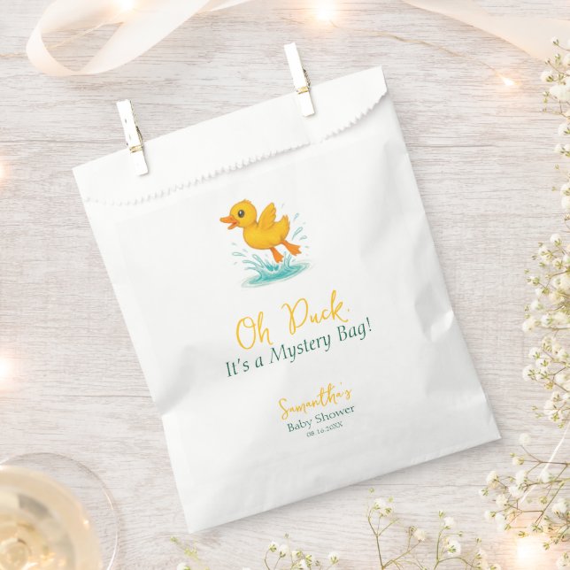 Oh Duck, It’s a Mystery Bag! Cute Baby Shower Favour Bags (Clipped)
