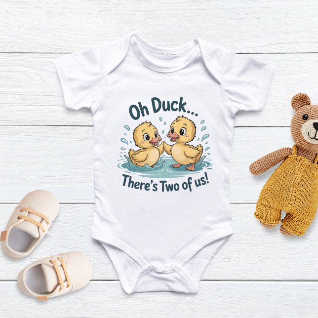 Oh Duck Twin for Babies, Cute Animal One Piece Baby Bodysuit (Creator Uploaded)