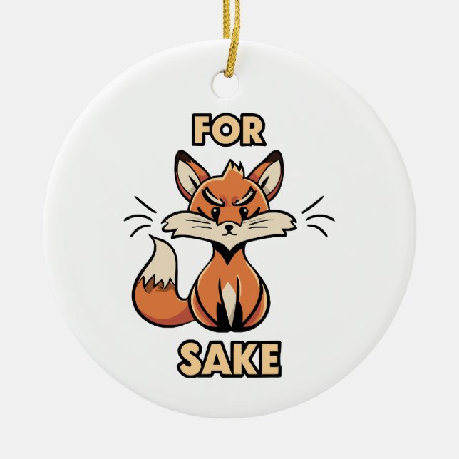 oh for fox sake ceramic tree decoration (Front)