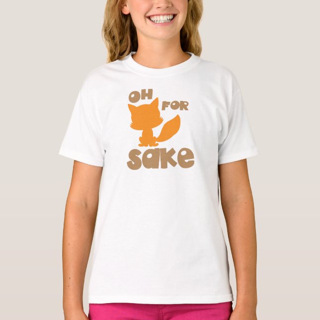 Oh For Fox Sake, Fox Silhouette, Woodland Animal T-Shirt (Front)